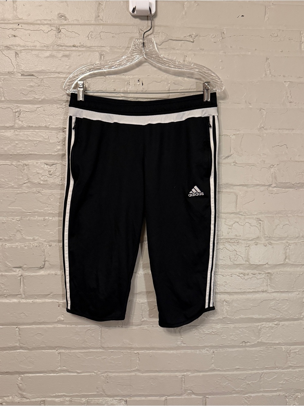 Adidas Cropped Pants Adizero Climacool Black White Stripe
